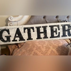 “Gather” Wall Sign real wood